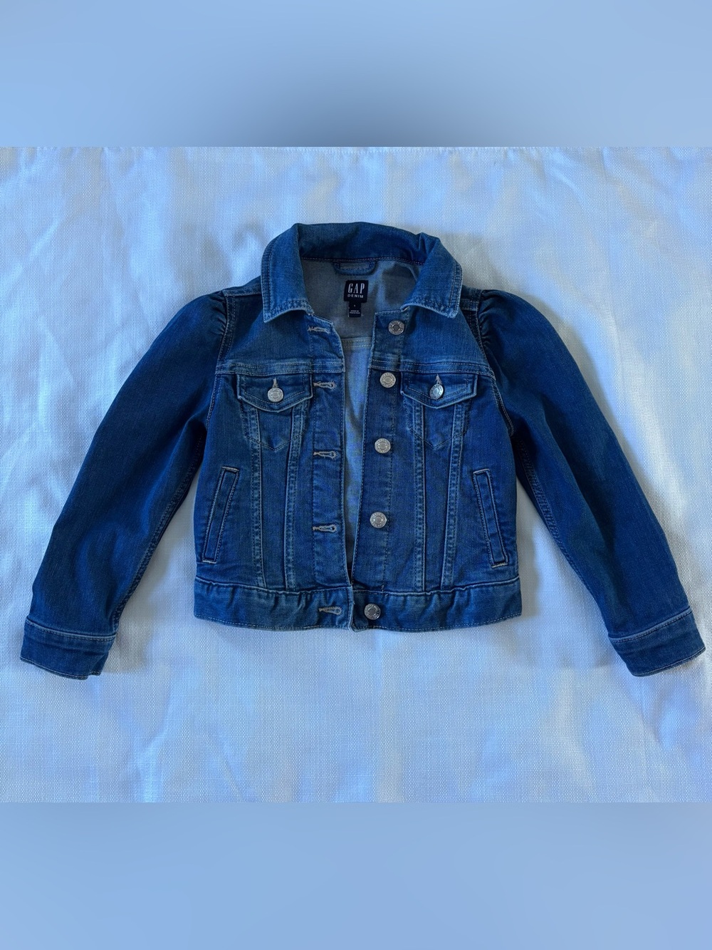GAP puff sleeve Dark Blue Denim Jean Jacket